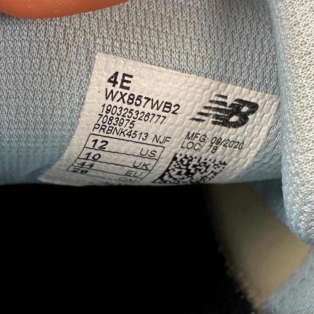 Vintage Y2K New Balance 857v2 Shoes Mens 10.5  White Leather Light Blue Low Top - Picture 8 of 8